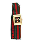 Gucci G-Frame Multicolored Dial Two Tone Nylon Strap Watch For Women - YA128527 Authentic Buy Shop Now