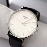 Tissot T Classic Everytime Large White Dial Black Leather Strap Watch For Men - T109.610.16.031.00 Authentic Buy Shop Now