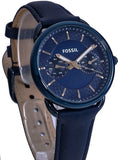 Fossil Tailor Blue Dial Blue Leather Strap Watch for Women - ES4092 Authentic Buy Shop Now