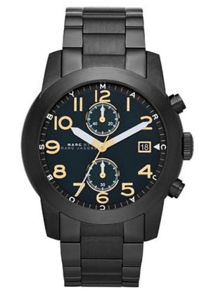 Marc Jacobs Larry Chronograph Black Dial Black Steel Strap Watch for Men - MBM8606 Authentic Buy Shop Now