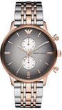 Emporio Armani Gianni Chronograph Grey Dial Two Tone Steel Strap Watch For Men - AR1721 Authentic Buy Shop Now