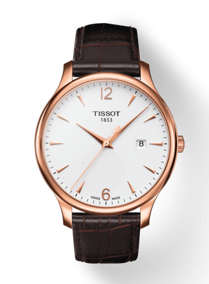 Tissot T Classic Tradition White Dial Brown Leather Strap Watch For Men - T063.610.36.037.00 Authentic Buy Shop Now