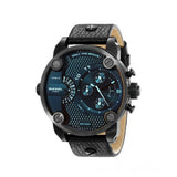 Diesel Little Daddy Black Dial Black Leather Strap Watch For Men - DZ7334 Authentic Buy Shop Now