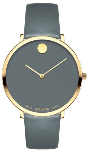 Movado 70th Anniversary Special Edition Grey Dial Grey Leather Strap Watch For Women - 0607140 Authentic Buy Shop Now