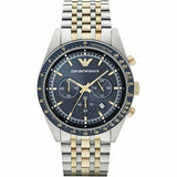 Emporio Armani Tazio Chronograph Blue Dial Two Tone Stainless Steel Watch For Men - AR6088 Authentic Buy Shop Now