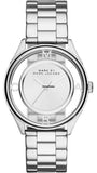 Marc Jacobs Tether Transparent Silver Dial Silver Steel Strap Watch for Women - MBM3412 Authentic Buy Shop Now