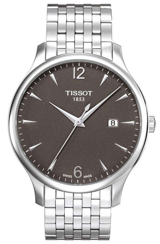 Tissot T Classic Tradition Grey Dial Silver Steel Strap Watch For Men - T063.610.11.067.00 Authentic Buy Shop Now