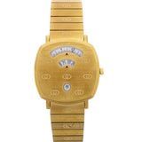 Gucci Grip Quartz Yellow Gold Dial Gold Steel Strap Unisex Watch - YA157409 Authentic Buy Shop Now