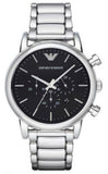 Emporio Armani Luigi Black Dial Silver Steel Strap Watch For Men - AR1894 Authentic Buy Shop Now