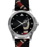 Gucci Le Marche Des Merveilles Black Dial Black Leather Strap Unisex Watch - YA1264007 Authentic Buy Shop Now