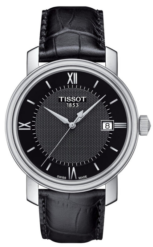Tissot T Classic Bridgeport Black Dial Black Leather Strap Watch For Women - T097.010.16.058.00 Authentic Buy Shop Now