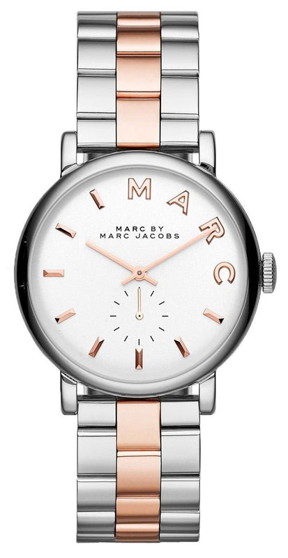 Marc Jacobs Baker White Dial Two Tone Steel Strap Watch for Women - MBM3312 Authentic Buy Shop Now