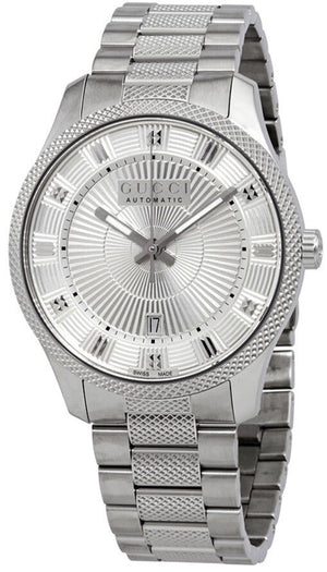 Gucci G Timeless Eryx Silver Dial Silver Steel Strap Watch For Men - YA126339/40 Authentic Buy Shop Now