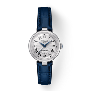 Tissot Bellissima Automatic Silver Dial Blue Leather Strap Watch For Women - T126.207.16.013.00 Authentic Buy Shop Now