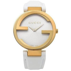 Gucci G Interlocking White Dial White Leather Strap Watch For Women - YA133327 Authentic Buy Shop Now
