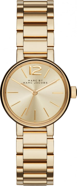 Marc Jacobs Peggy Gold Dial Gold Steel Strap Watch for Women - MBM3405 Authentic Buy Shop Now