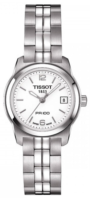 Tissot T Classic PR100 Watch Ladies White Dial Stainless Steel For Women - T049.210.11.017.00 Authentic Buy Shop Now