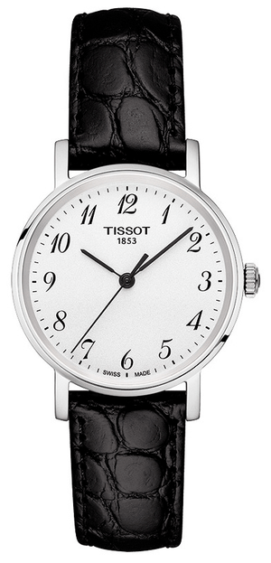 Tissot Everytime Small White Dial Black Leather Strap Watch For Women - T109.210.16.032.00 Authentic Buy Shop Now