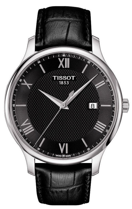 Tissot T Classic Tradition Quartz Black Dial Black Leather Strap Watch For Men - T063.610.16.058.00 Authentic Buy Shop Now