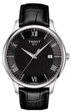 Tissot T Classic Tradition Quartz Black Dial Black Leather Strap Watch For Men - T063.610.16.058.00 Authentic Buy Shop Now
