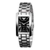 Emporio Armani Classic Black Dial Silver Stainless Steel Watch For Women - AR0157 Authentic Buy Shop Now
