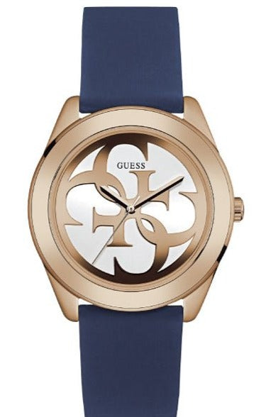 Guess G Twist White Dial Blue Silicone Strap Watch For Women - W0911L6 Authentic Buy Shop Now