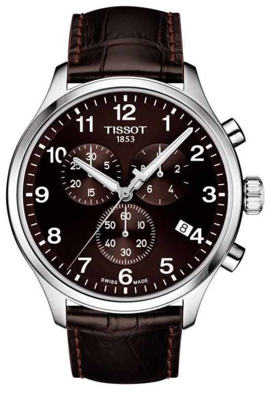 Tissot T Sport Chrono XL Classic Brown Dial Brown Leather Strap Watch For Men - T116.617.16.297.00 Authentic Buy Shop Now