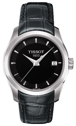 Tissot T Trend Couturier Black Dial Black Leather Strap Watch For Women - T035.210.16.051.00 Authentic Buy Shop Now