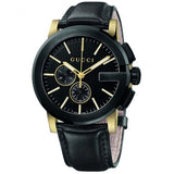 Gucci G Chrono Black Dial Black Leather Strap Watch For Men - YA101203 Authentic Buy Shop Now