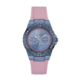 Guess Limelight Blue Dial Pink Rubber Strap Watch For Women - W0775L5 Authentic Buy Shop Now