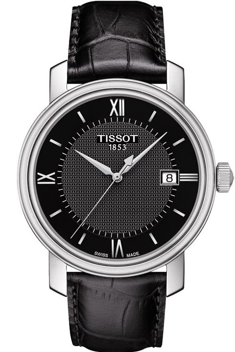 Tissot T Classic Bridgeport Black Dial Black Leather Strap Watch For Men - T097.410.16.058.00 Authentic Buy Shop Now