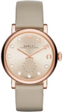 Marc Jacobs Baker Rose Gold Dial Grey Leather Strap Watch for Women - MBM1400 Authentic Buy Shop Now