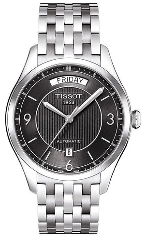 Tissot T Classic T One Automatic Black Dial Silver Steel Strap Watch For Men - T038.430.11.057.00 Authentic Buy Shop Now