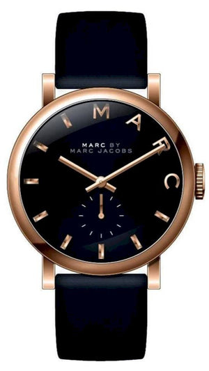 Marc Jacobs Baker Black Dial Black Leather Strap Watch for Women - MBM8633 Authentic Buy Shop Now