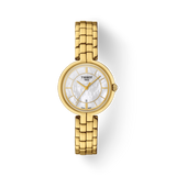 Tissot Flamingo Mother of Pearl White Dial Gold Steel Strap Watch For Women - T094.210.33.111.00 Authentic Buy Shop Now