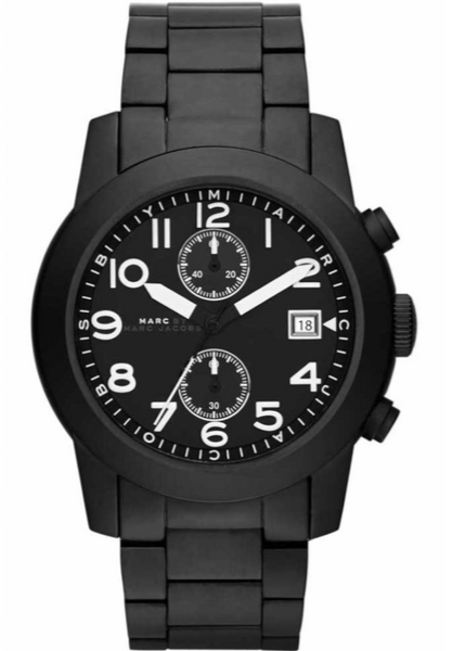 Marc Jacobs Larry Chronograph Black Dial Black Steel Strap Watch for Men - MBM5052 Authentic Buy Shop Now