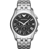 Emporio Armani Classic Chronograph Black Dial Silver Steel Strap Watch For Men - AR1786 Authentic Buy Shop Now