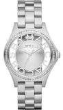 Marc Jacobs Henry Transparent Silver Dial Silver Steel Strap Watch for Women - MBM3337 Authentic Buy Shop Now