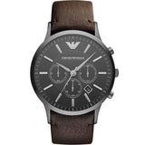Emporio Armani Sportivo Black Dial Brown Leather Strap Watch For Men - AR2462 Authentic Buy Shop Now