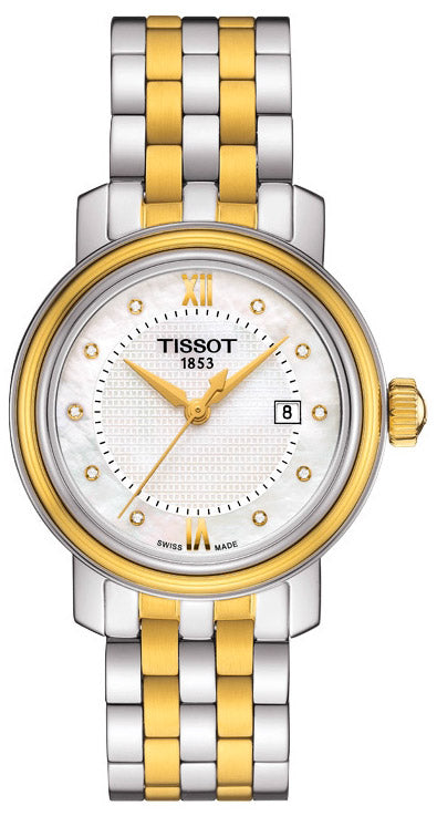 Tissot T Classic Bridgeport Mother of Pearl Dial Two Tone Steel Strap Watch For Women - T097.010.22.116.00 Authentic Buy Shop Now