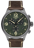 Tissot T Sport Chrono XL Green Dial Brown Leather Strap Watch For Men - T116.617.36.097.00 Authentic Buy Shop Now