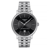 Tissot T Classic Carson Premium Powermatic 80 Black Dial Silver Steel Strap Watch For Men - T122.407.11.051.00 Authentic Buy Shop Now