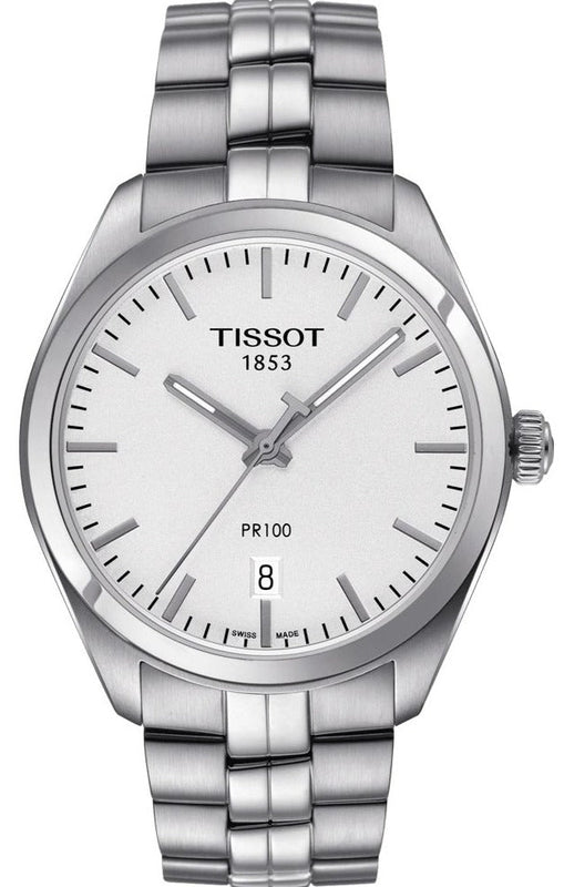 Tissot PR 100 Quartz White Dial Silver Steel Strap Watch For Women - T101.410.11.031.00 Authentic Buy Shop Now
