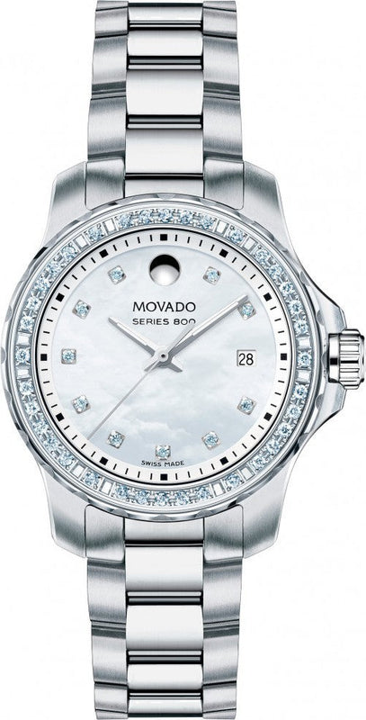 Movado Series 800 29mm Mother of Pearl Dial Diamond Watch For Women - 2600120 Authentic Buy Shop Now