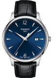 Tissot T Classic Tradition Blue Dial Black Leather Strap Watch For Men - T063.610.16.047.00 Authentic Buy Shop Now