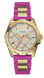 Guess Intrepid White Dial Two Tone Silicon Strap Watch For Women - W0325L3 Authentic Buy Shop Now