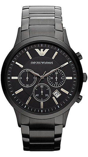 Emporio Armani Ceramica Chronograph Black Dial Black Steel Strap Watch For Men - AR1451 Authentic Buy Shop Now