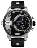 Diesel Little Daddy Black Dial Black Leather Strap Watch For Men - DZ7256 Authentic Buy Shop Now