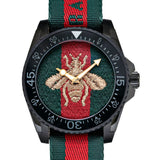 Gucci Dive Green & Red Dial Green & Red Nylon Strap Watch For Men - YA136216 Authentic Buy Shop Now