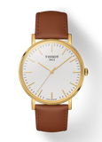 Tissot T Classic Everytime White Dial Brown Leather Strap Watch For Men - T109.410.36.031.00 Authentic Buy Shop Now